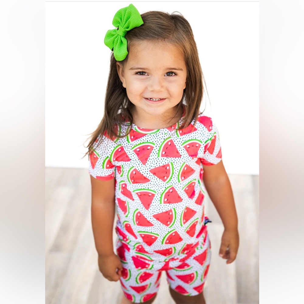 2-piece Shortie set - Kawaii Watermelon Print Kids Pajama Set, Size 12-18 month